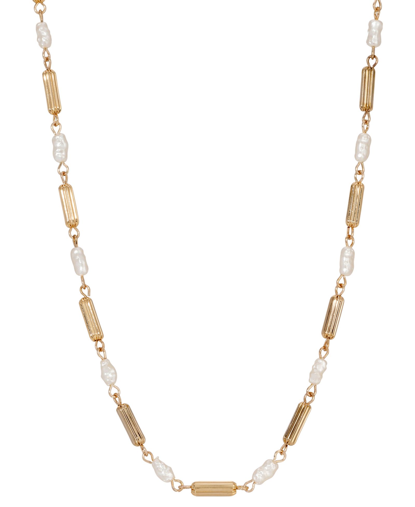 2028 Ожерелье с искусственным жемчугом 14K Gold Dipped Tube