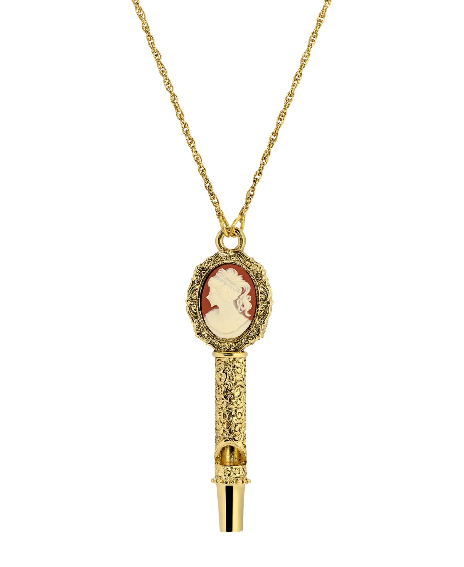 Ожерелье с камеей 2028 Gold Tone Carnelian Ivory