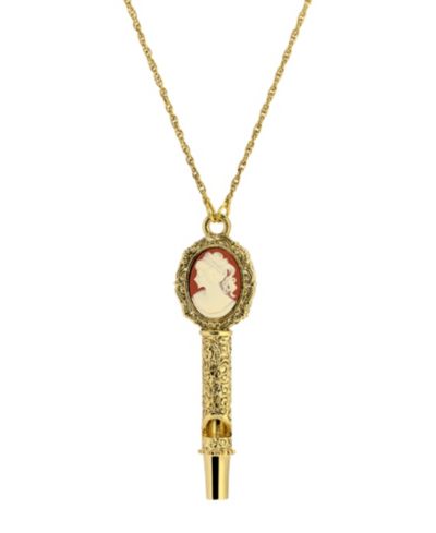 Ожерелье с камеей 2028 Gold Tone Carnelian Ivory