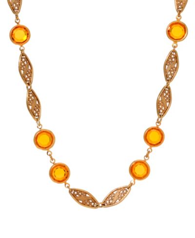 Золотистое колье 2028 Topaz Crystal Filigree Station Necklace