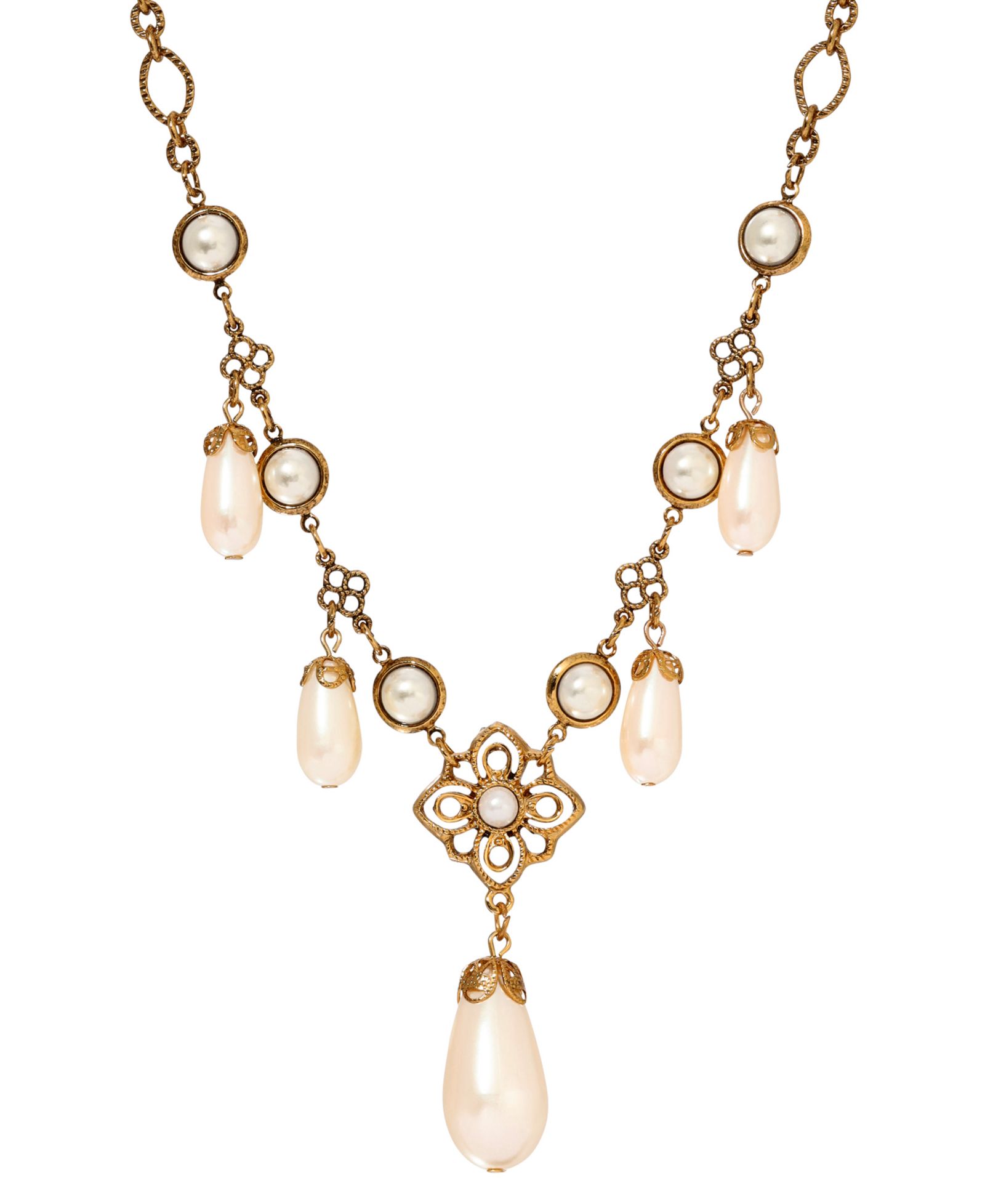 Колье с подвеской в виде филигранного жемчуга 2028 Faux Cultivated Pearl