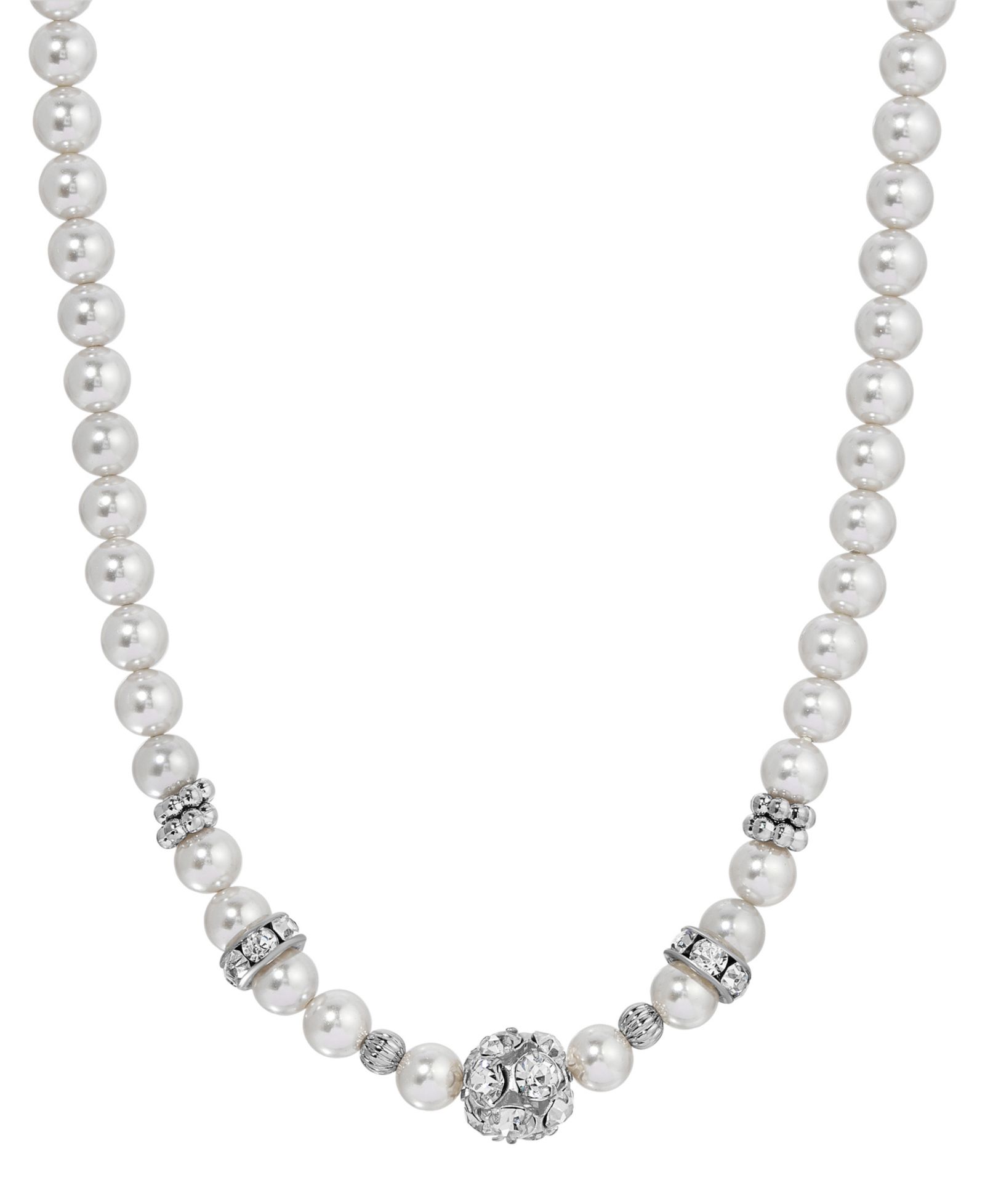 Ожерелье 2028 Gray Faux Cultivated Pearl Glass Accent Strand