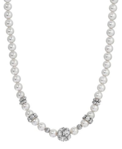 Ожерелье 2028 Gray Faux Cultivated Pearl Glass Accent Strand