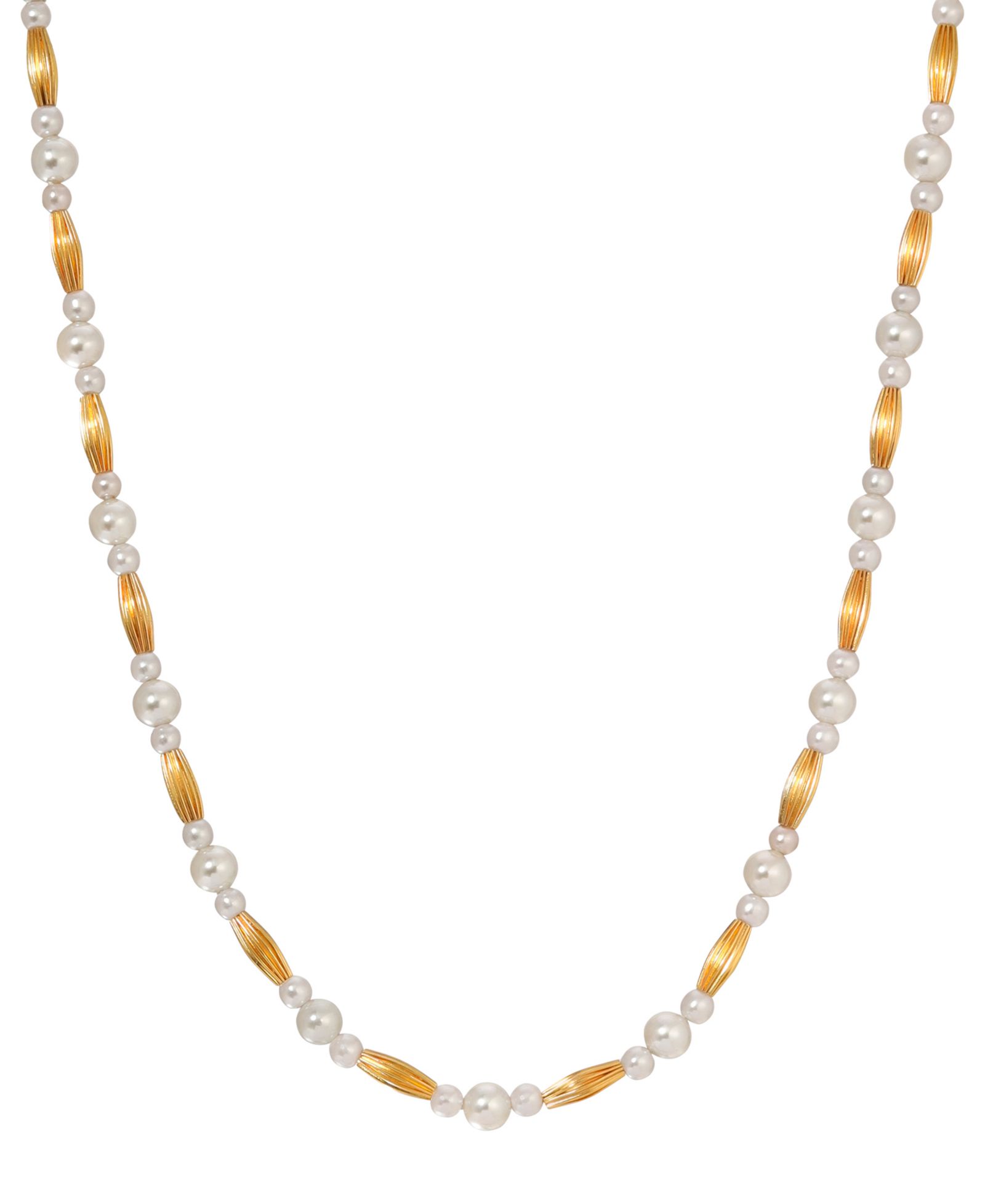 Ожерелье 2028 Faux Cultivated Pearl Gold-Tone Bead Strand