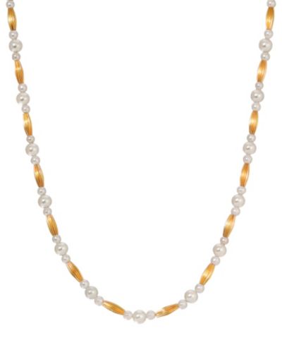 Ожерелье 2028 Faux Cultivated Pearl Gold-Tone Bead Strand