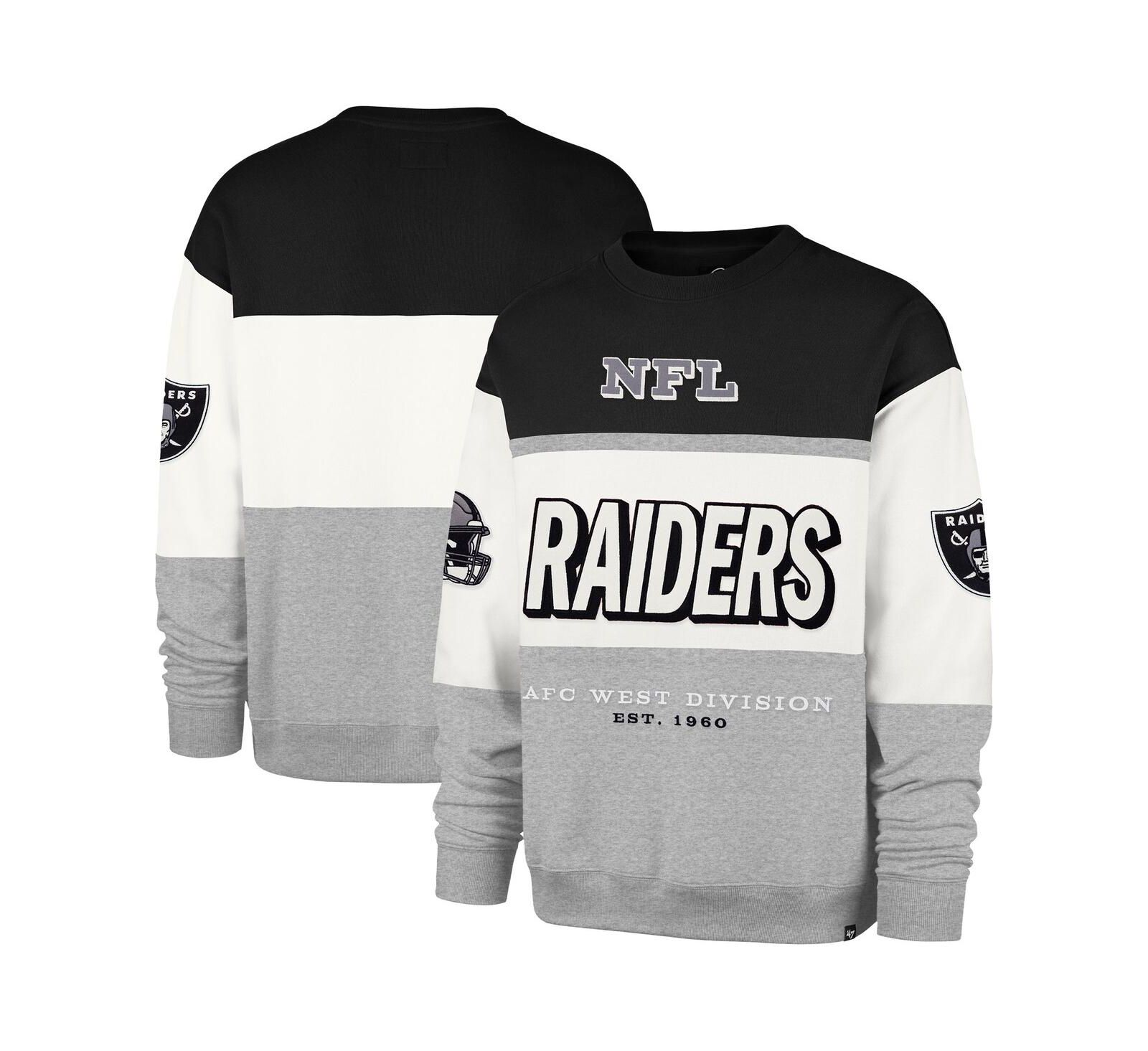 '47 Brand мужское свитшот Las Vegas Raiders Breeze Maximalist, черный/серый