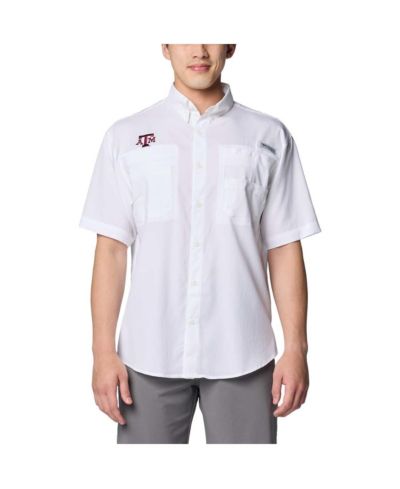 Мужская рубашка Columbia Texas A & M Aggies PFG Tamiami Omni-Shade с коротким рукавом, белая