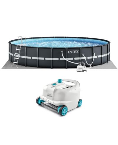 Intex Ultra XTR 18' x 52" Above Ground Outdoor Pool Set with Pump and Robot Vacuum