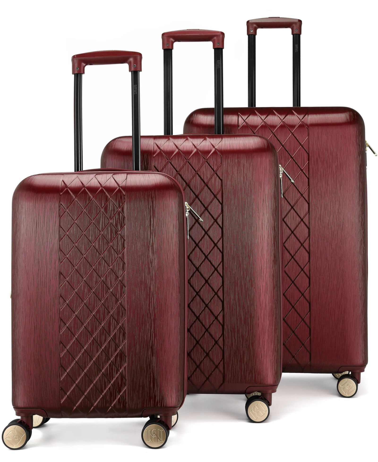 Badgley Mischka Diamond 3-Piece Expandable Spinner Luggage Set