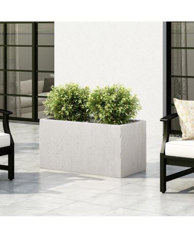 Streamdale Furniture Effortless Outdoor Style Stone-Like Rectangular Concrete Planter