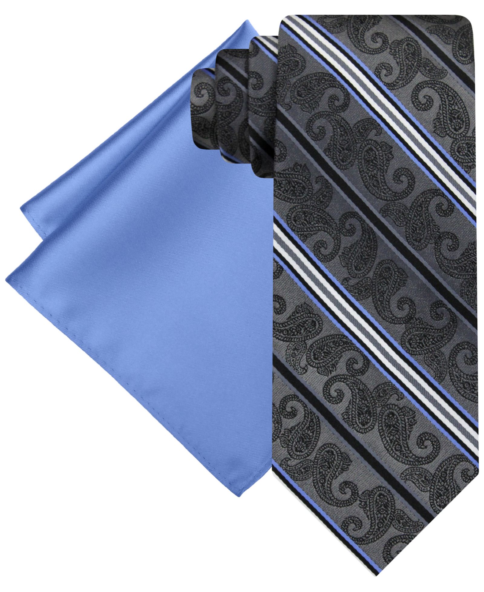 Набор Steve Harvey Stripe Paisley Tie & Solid Pocket Square