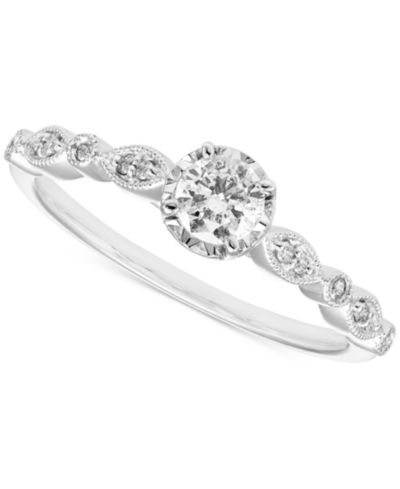 Помолвочное кольцо с бриллиантом (1/3 ct. t.w.) в 14k белом золоте