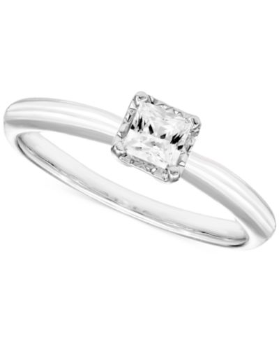 ПомолPrincess-cut помолвочное кольцо с бриллиантом Solitaire (1/4 ct. t.w.) в белом золоте 14k