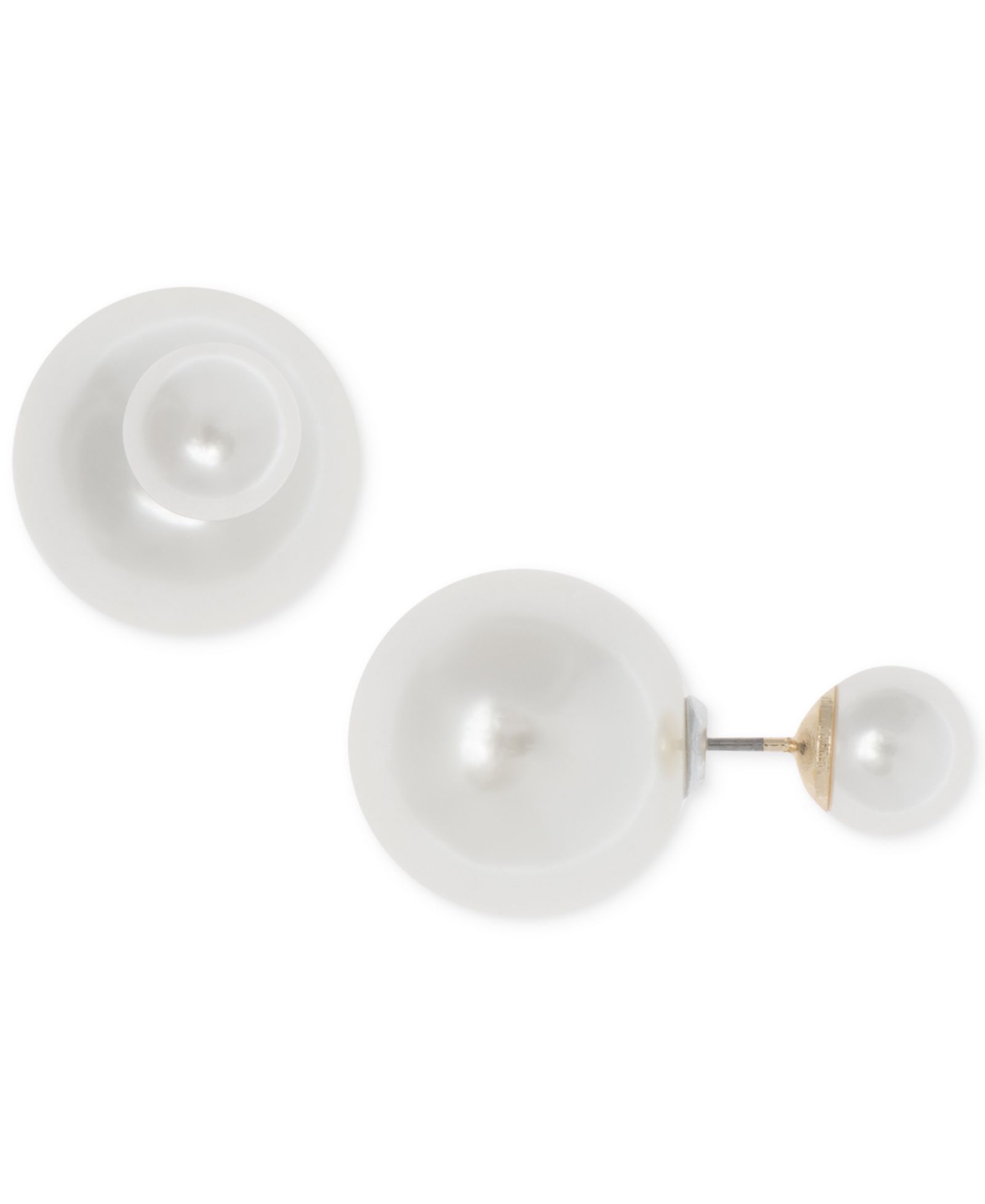 Серьги Anne Klein Gold-Tone Imitation Pearl Front Back