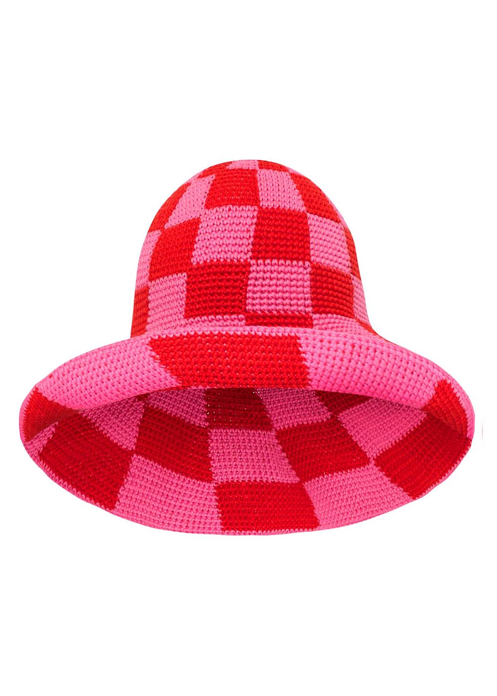 Вязаная шапка Brunna.co Shilo Checkered Red & Pink