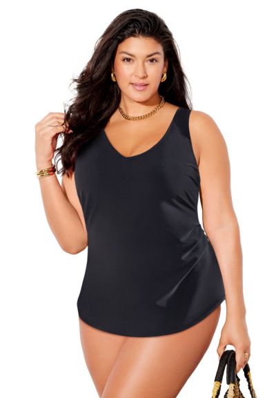 Swimsuits for All Женский слитный купальник с саронгом спереди
