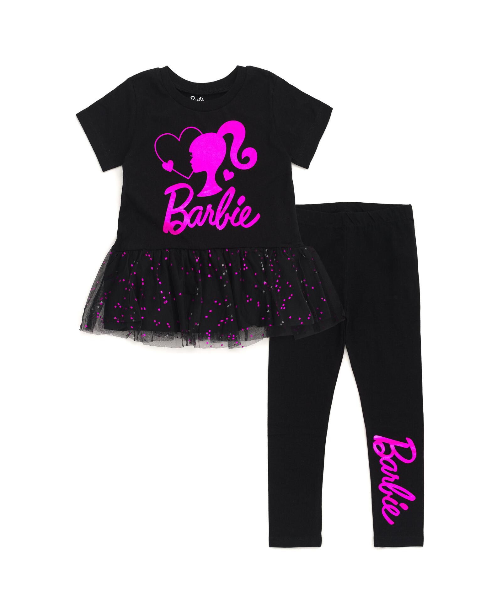 Детский комплект Barbie Girls Metallic Print Peplum T-Shirt и брюки