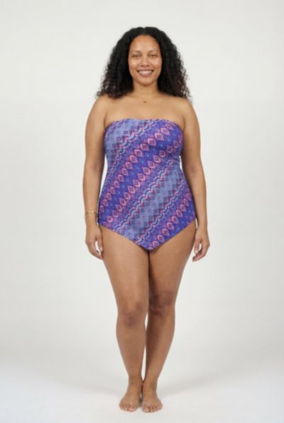 Swimsuits for All Женский Longer Length Scarf Bandeau Tankini Top