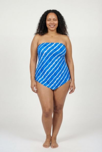 Swimsuits for All Women's Longer Length Scarf Bandeau Tankini Top