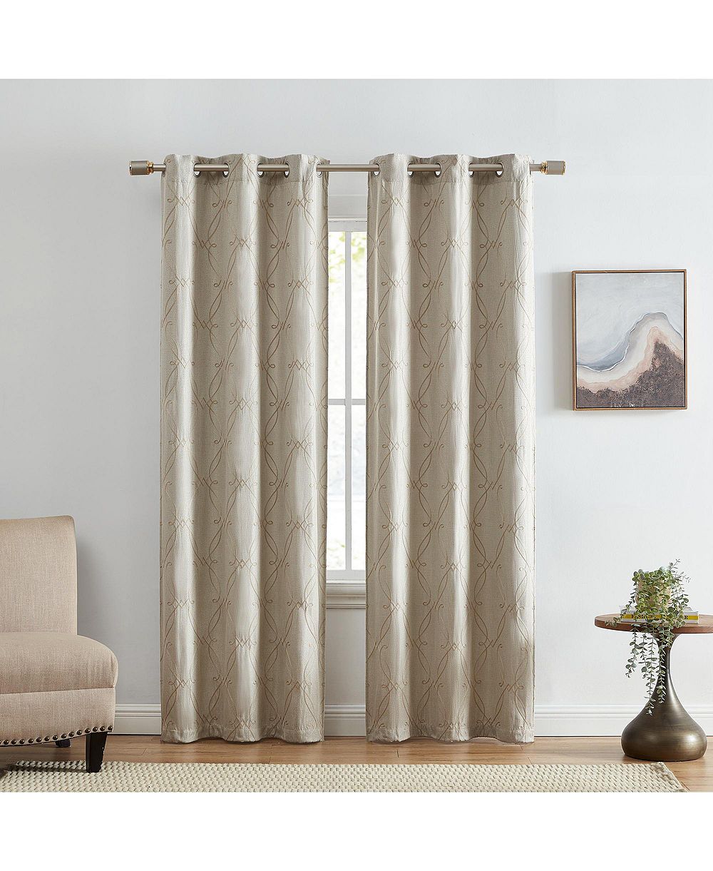 Elrene Home Fashions набор из 2 штор Elrene Home Fashions Palmetto Lattice Embroidered Blackout Window Curtain Panel