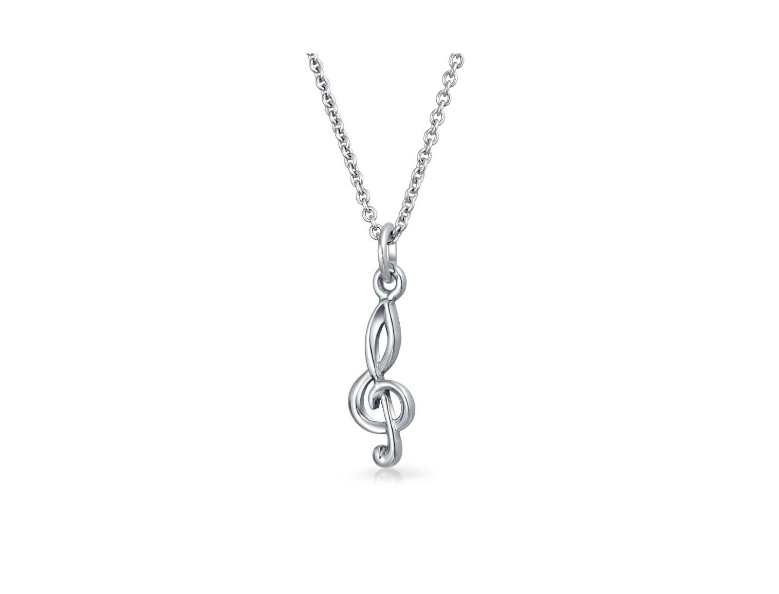 Bling Jewelry Music Musician Treble Clef Musical Note Dangle Pendant .925 Sterling Silver