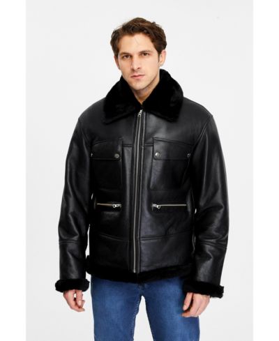 Мужская бомбер-куртка Furniq UK Genuine Sheepskin
