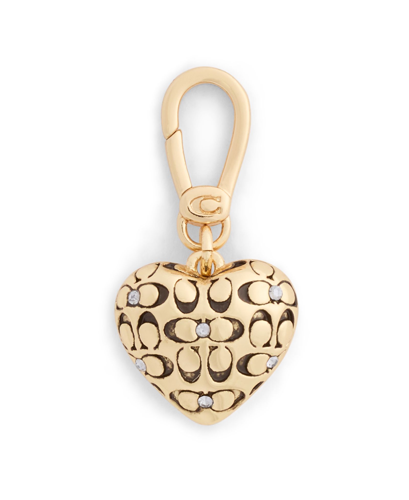 Брелок COACH Signature Quilted Heart из искусственного камня