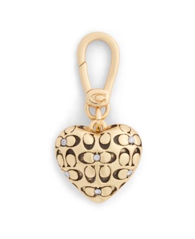 Брелок COACH Signature Quilted Heart из искусственного камня