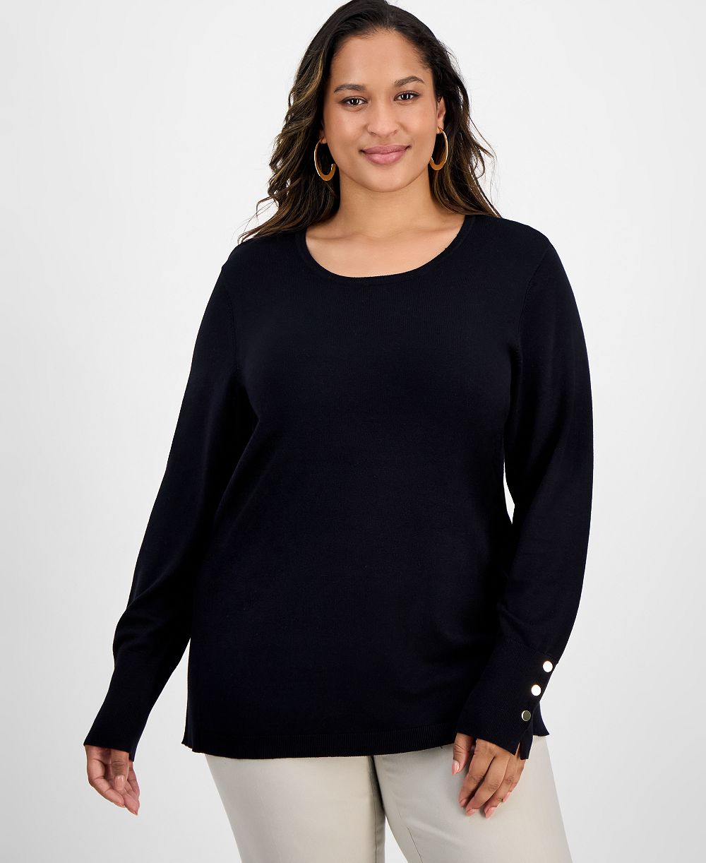 Свитер JM Collection Plus Size с длинным рукавом