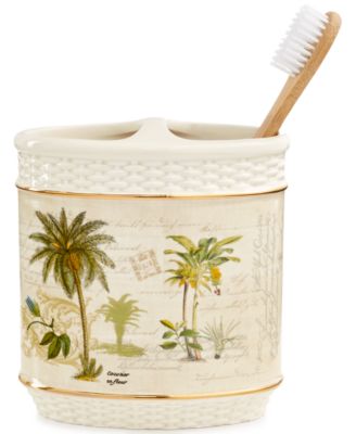Керамическая подставка для зубных щеток Avanti Colony Palm Tree