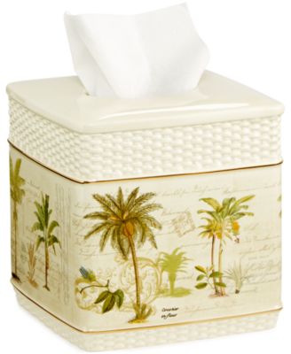 Декоративная коробка для салфеток Avanti Colony Palm Tree из текстурированной керамики