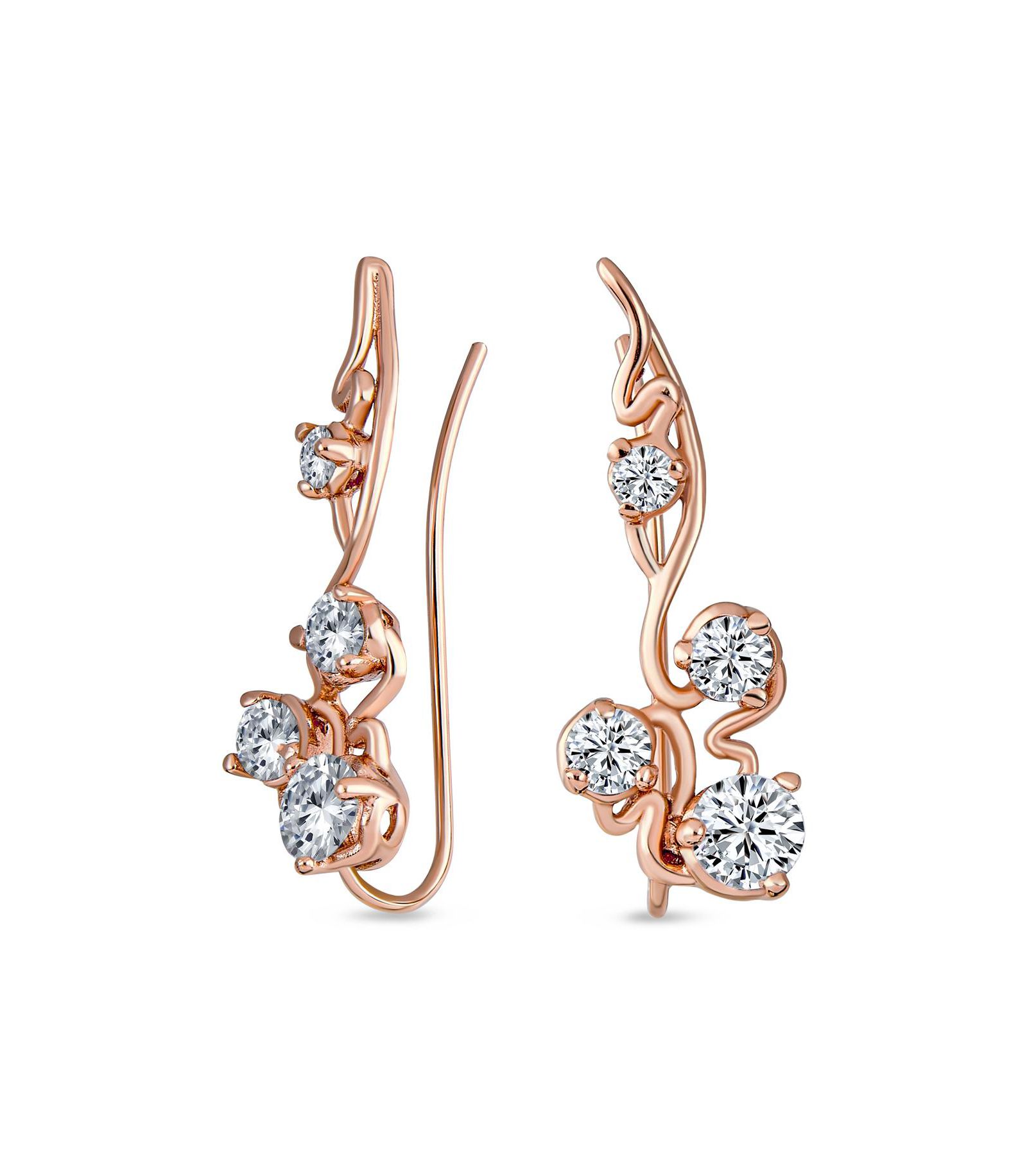 Серьги-кафф Bling Jewelry Trendy Swirl Wire с круглым CZ