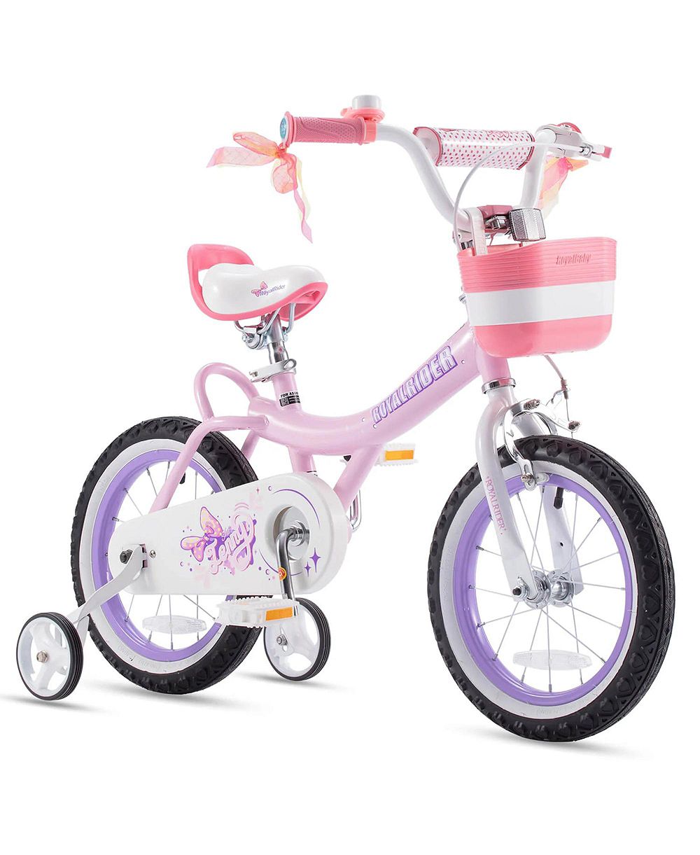 RoyalBaby Jenny Princess детский велосипед 14" с защитой цепи, дополнительными колесами, корзиной, звонком и набором инструментов, Pink EL