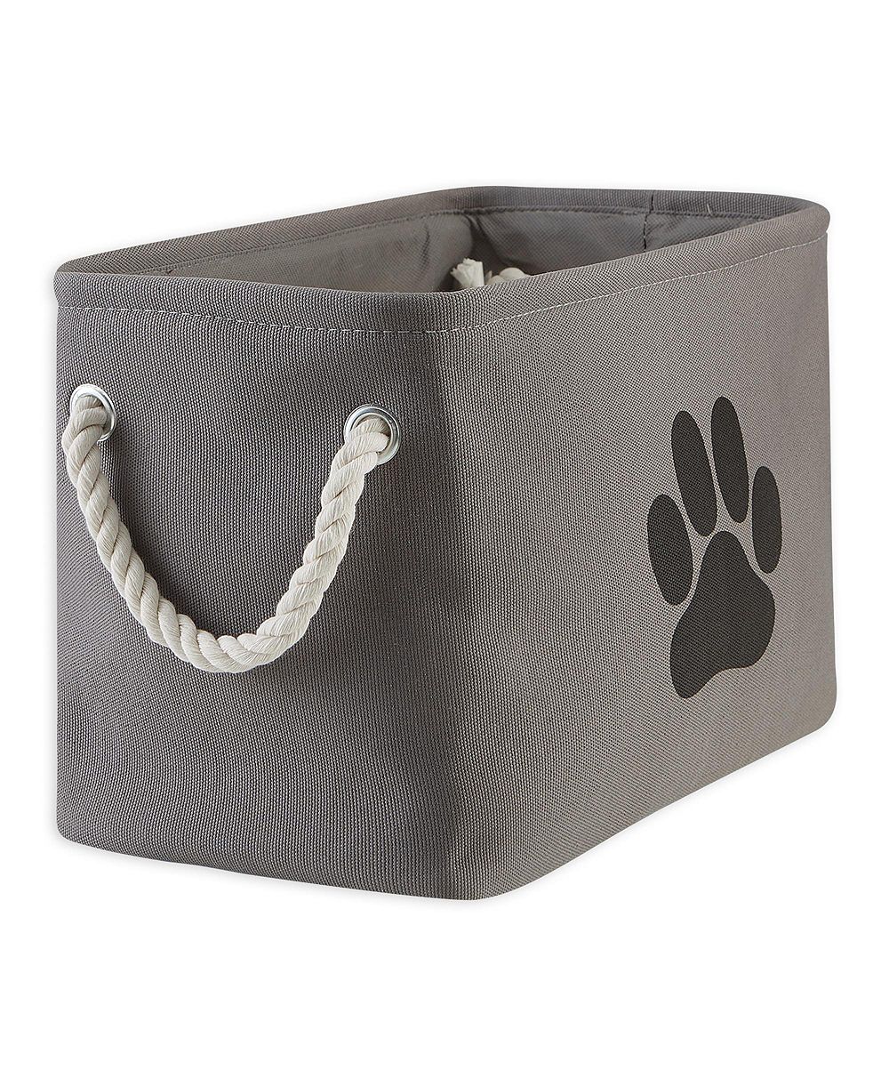 Bone Dry Collapsible Pet Storage Bin with Rope Handles Solid Paw Print