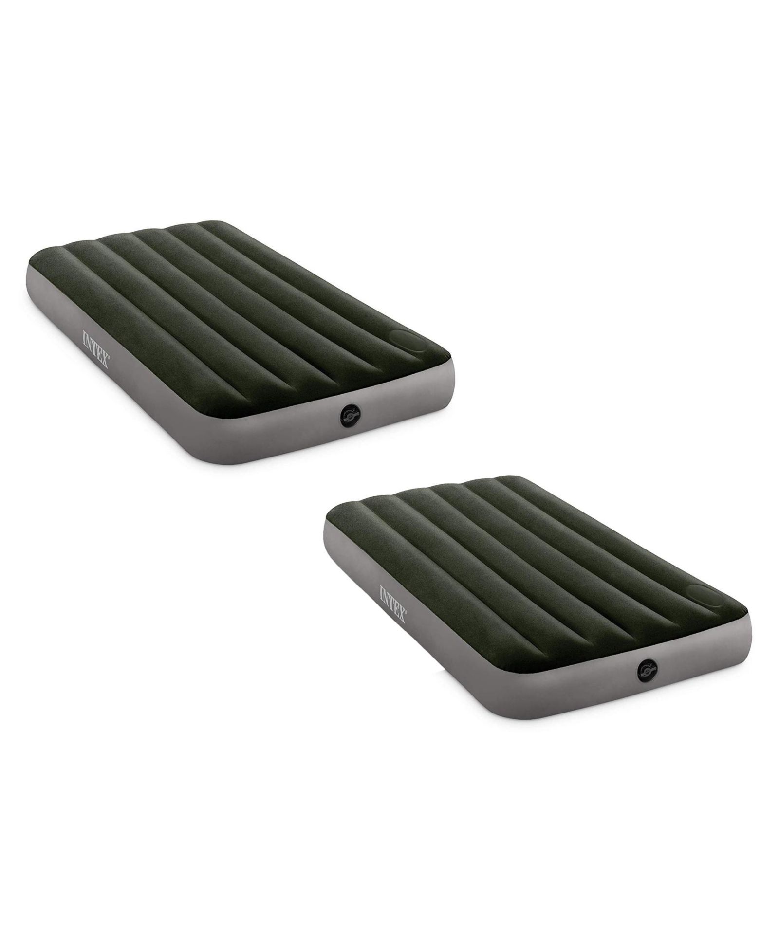 Надувной матрас Intex 64763E Dura Beam Downy с встроенным насосом, Queen (2 шт.)