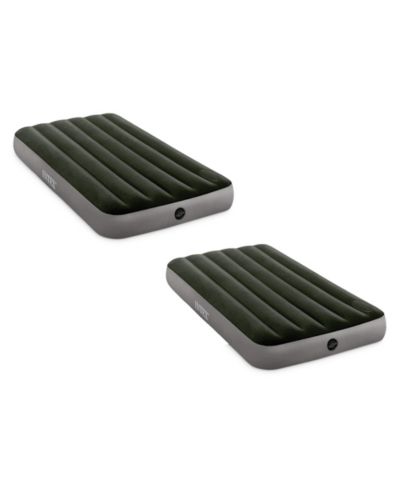 Надувной матрас Intex 64763E Dura Beam Downy с встроенным насосом, Queen (2 шт.)
