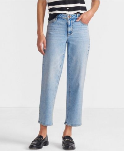 Женские джинсы Lands' End Soft Denim Mid Rise Relaxed Straight Crop