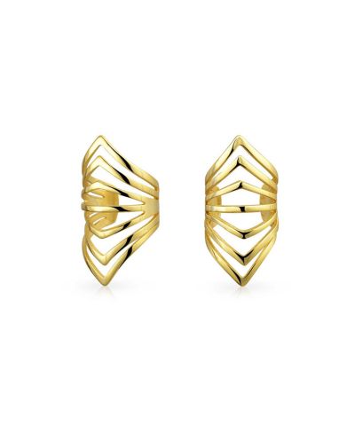 Bling Jewelry минималистичный серьга-кафф Chevron Gold Plated Silver