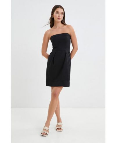 Marcella Women's Candice Strapless Belted Linen Mini Dress with Boning