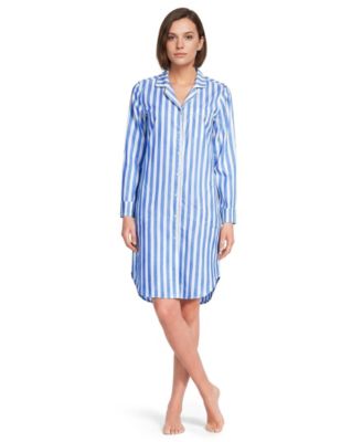 Muted cobalt blue stripe
