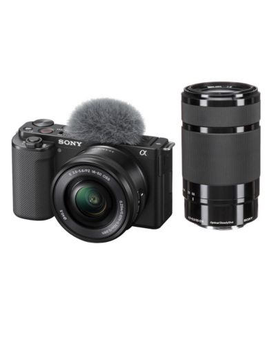 Sony ZV-E10 Беззеркальная камера с объективом 16-50mm Black - Bundle с телеобъективом E 55-210mm f/4.5-6.3 OSS