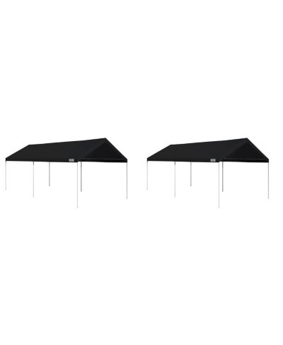 Caravan Canopy Domain 10 x 20 Foot Instant Canopy Tent Set, Black (2 Pack)