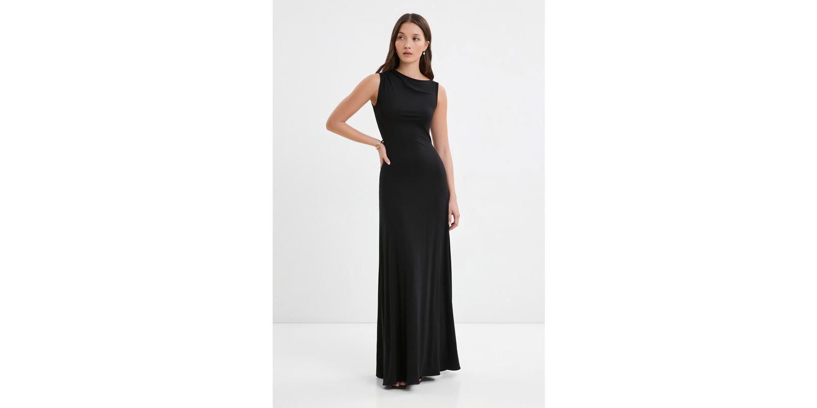 Marcella Women's Laurel Sleeveless Asymmetric-Strap A-Line Jersey Dress