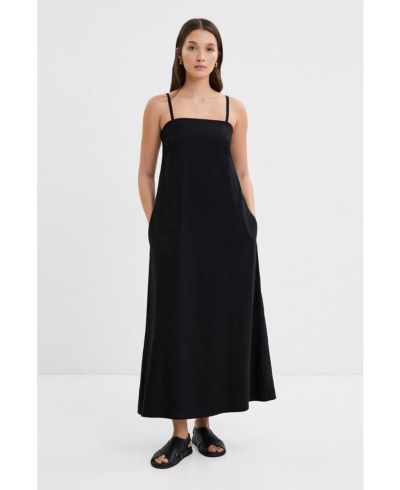 Marcella Women's Aine Linen Convertible-Strap Flowy Dress with Pockets