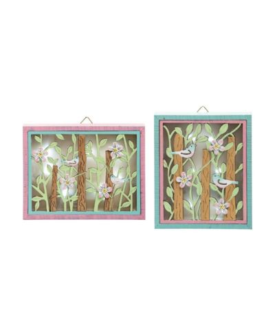 Songbird Easter Spring Shadowbox Light-Up Led  Set of 2