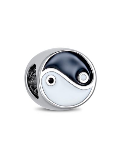 Подвеска Bling Jewelry .925 Sterling Silver Black White Balance Yin Yang для браслета