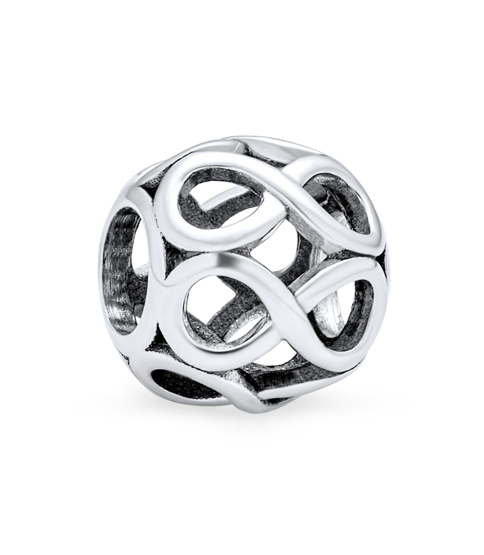 Браслет-шарм Bling Jewelry Sterling Silver Valentine Open Love Knot Infinity Heart