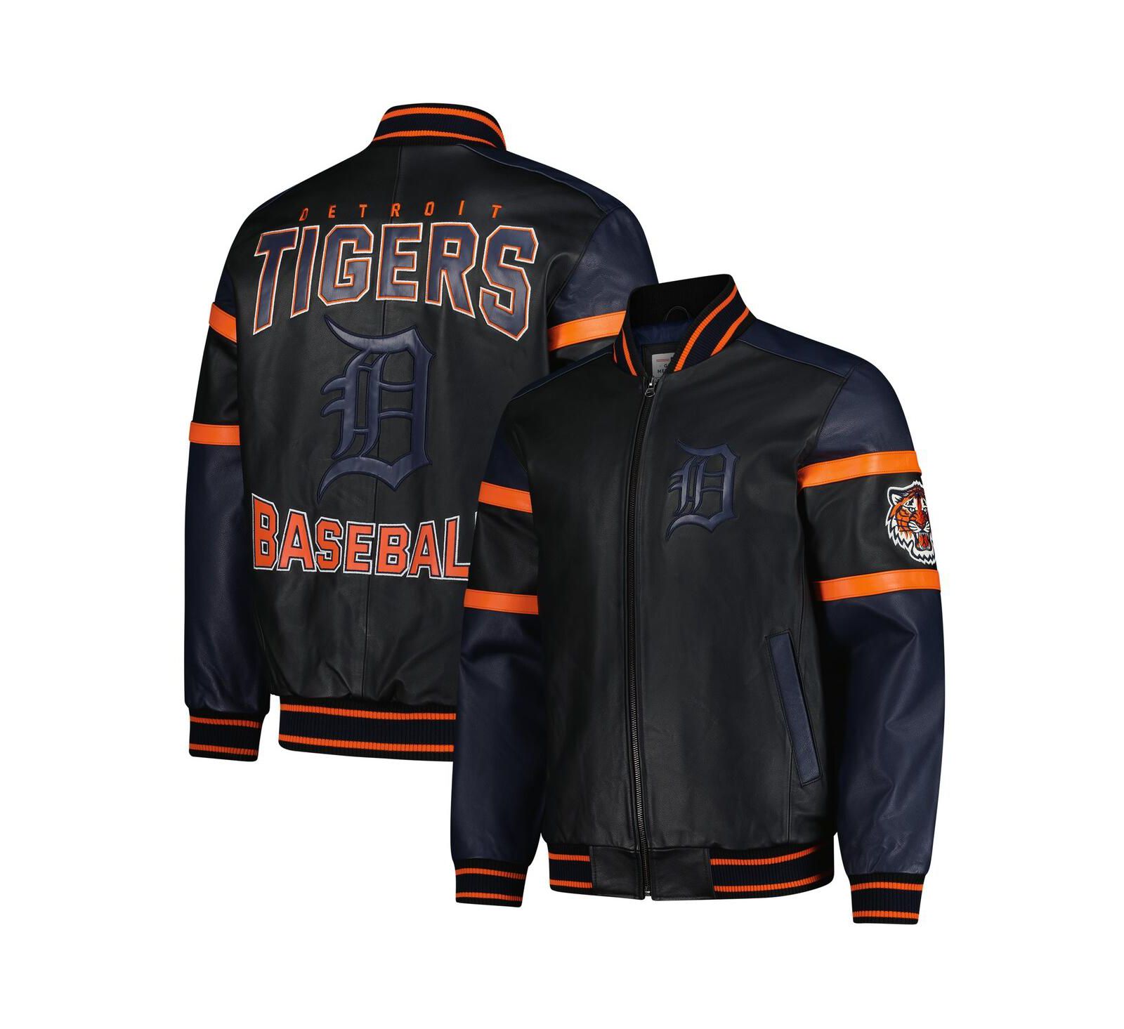 G-III Sports by Carl Banks Мужская кожаная куртка-бомбер Detroit Tigers, черная