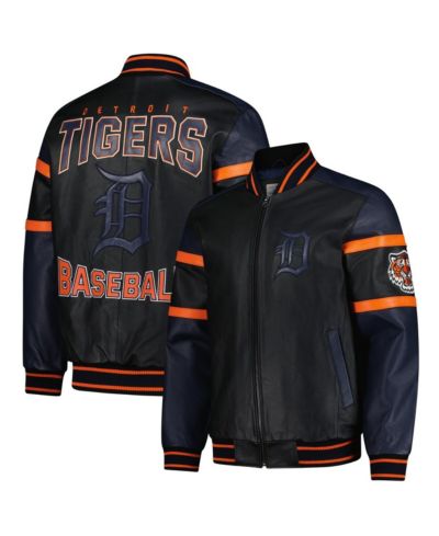G-III Sports by Carl Banks Мужская кожаная куртка-бомбер Detroit Tigers, черная