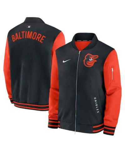 Nike Мужская бомбер-куртка Baltimore Orioles Authentic Collection Dugout Full-Zip, цвет Black/Orange